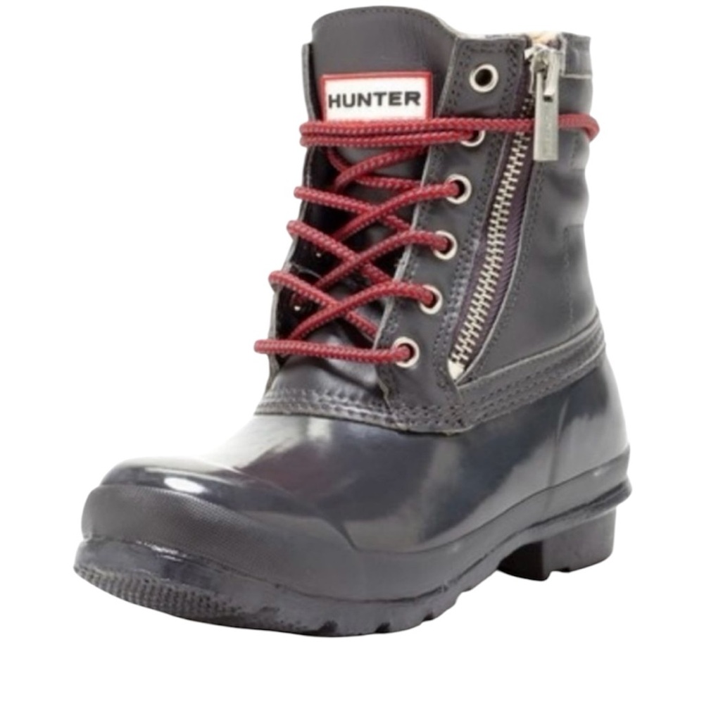 Hunter Corwin Lace-Up Leather & Rubber Duck Boots size US 7
